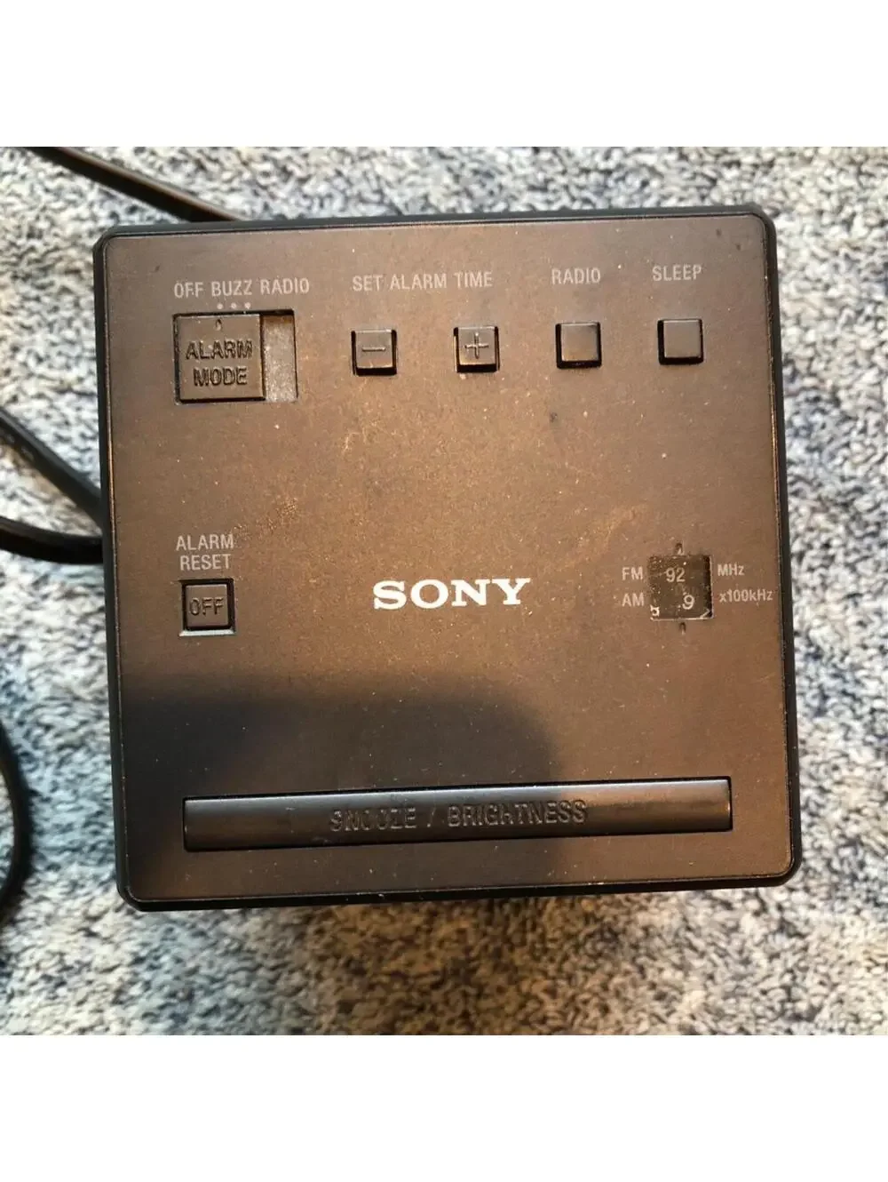Sony ICF-C1 Desktop Alarm Clock AM FM Radio Black Sony Works Great